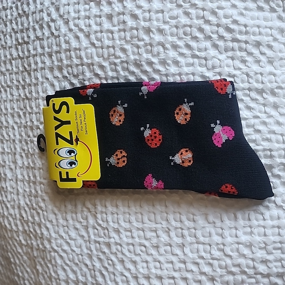 3/$20 Foozy Funny Lady Bug Socks!